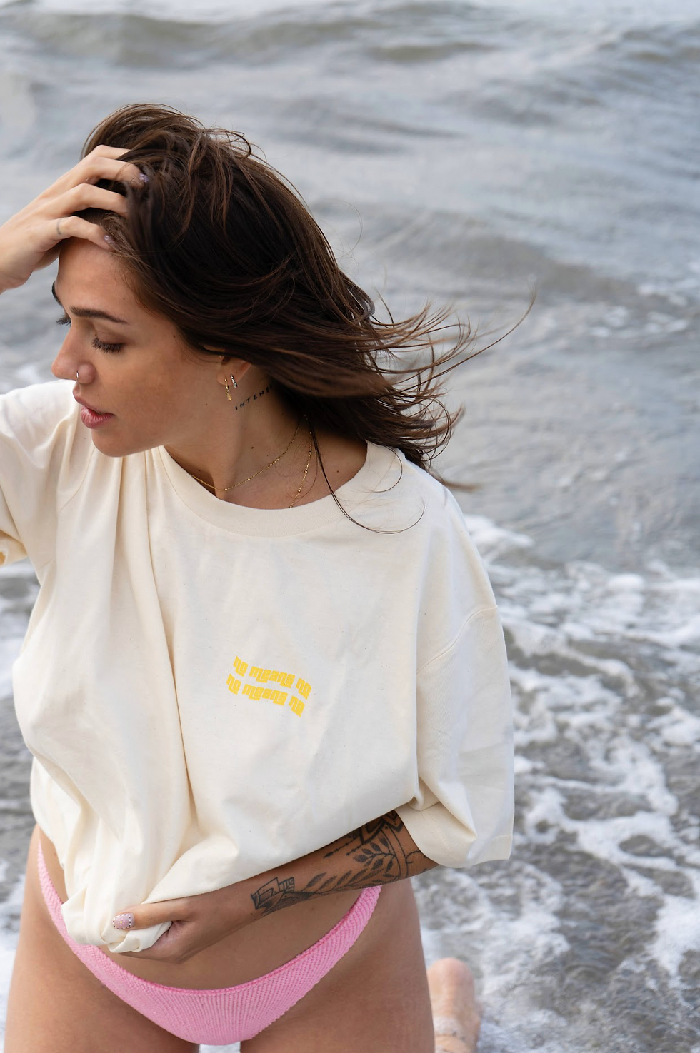 NO MEANS NO – UNISEX OVERSIZE SHIRT NATURAL
