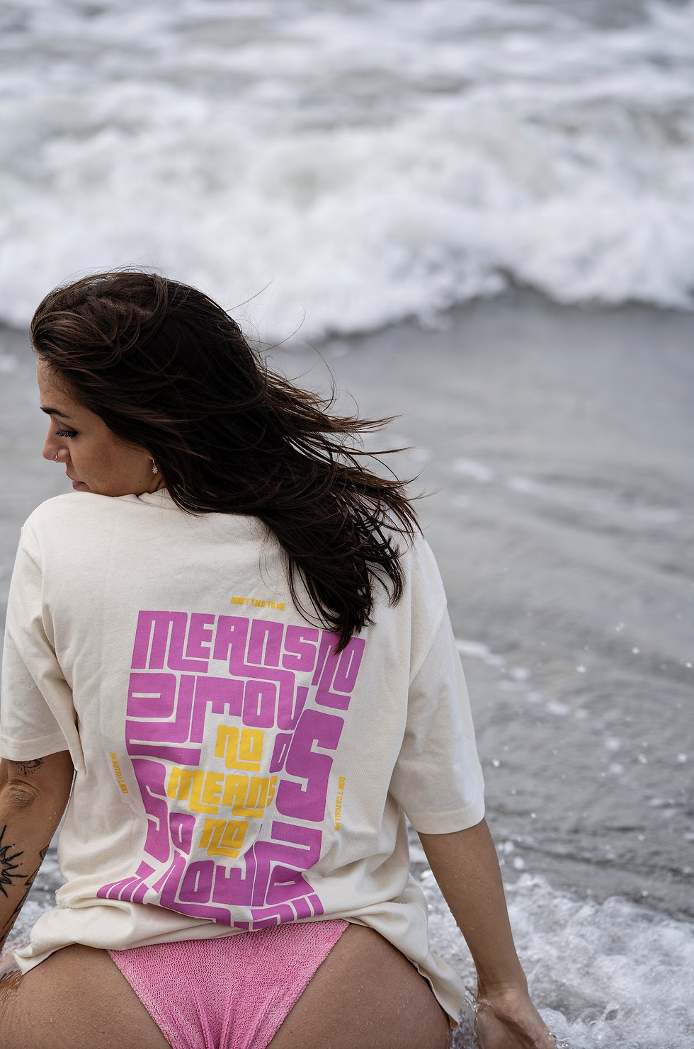 NO MEANS NO – UNISEX OVERSIZE SHIRT NATURAL