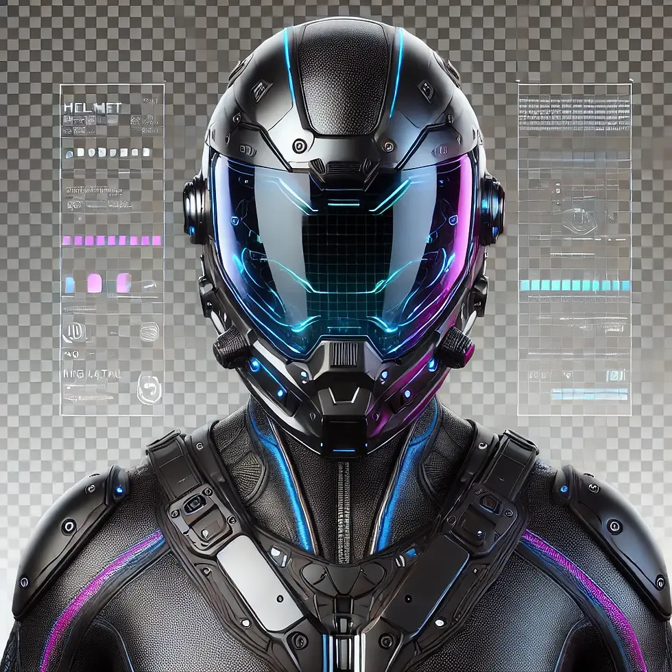 DALL·E 2024-10-21 09.01.41 - A futuristic helmet worn by an athlete, including the full vi