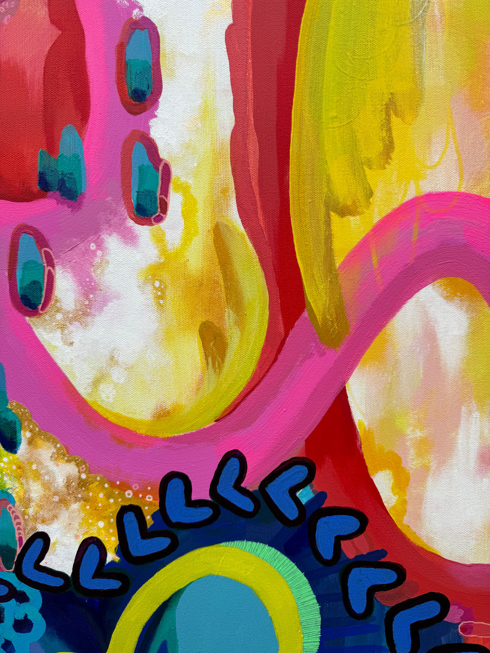 Abstract acrylic on canvas commission painting detail
