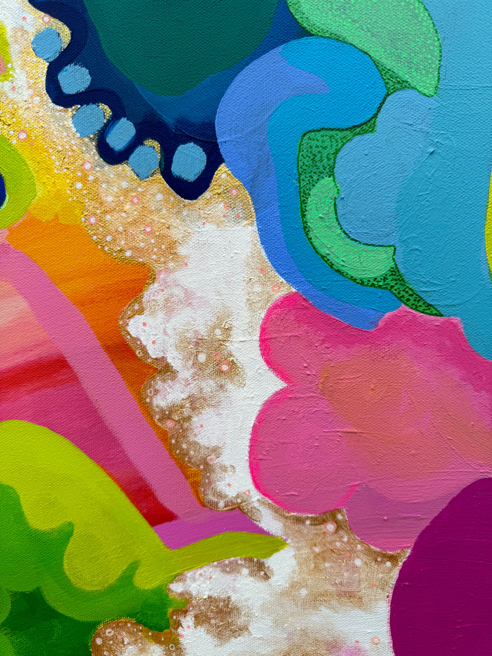 Abstract acrylic on canvas commission painting detail
