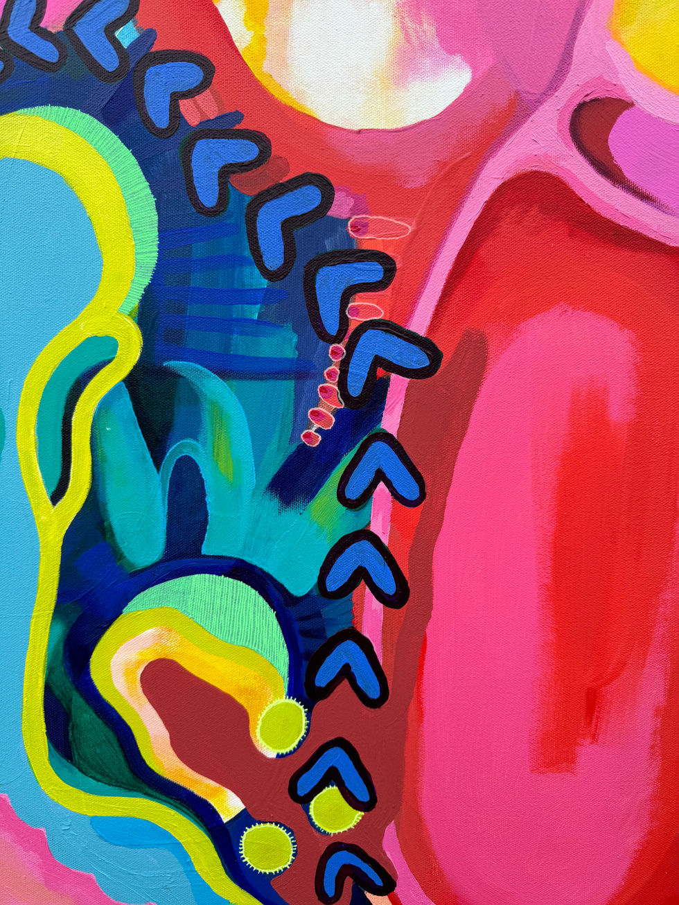 Abstract acrylic on canvas commission painting detail