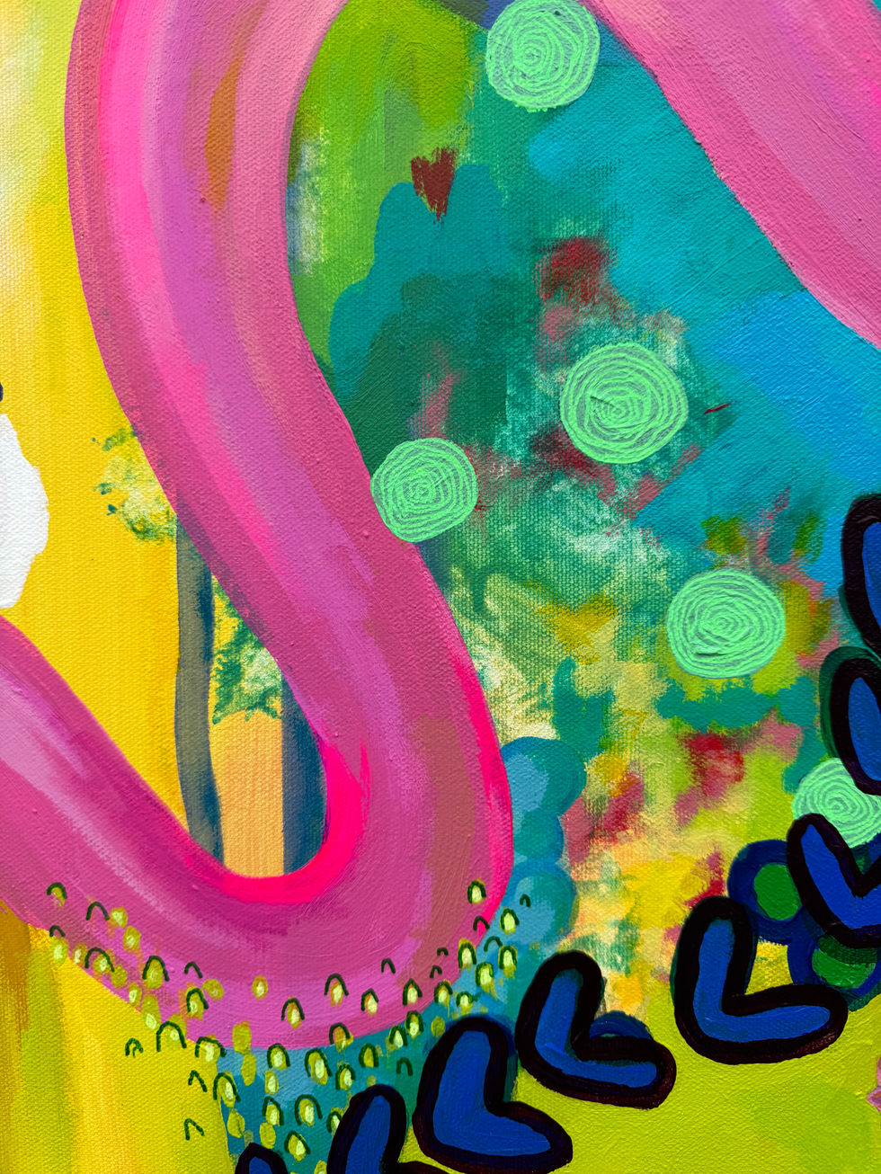 Abstract acrylic on canvas commission painting detail