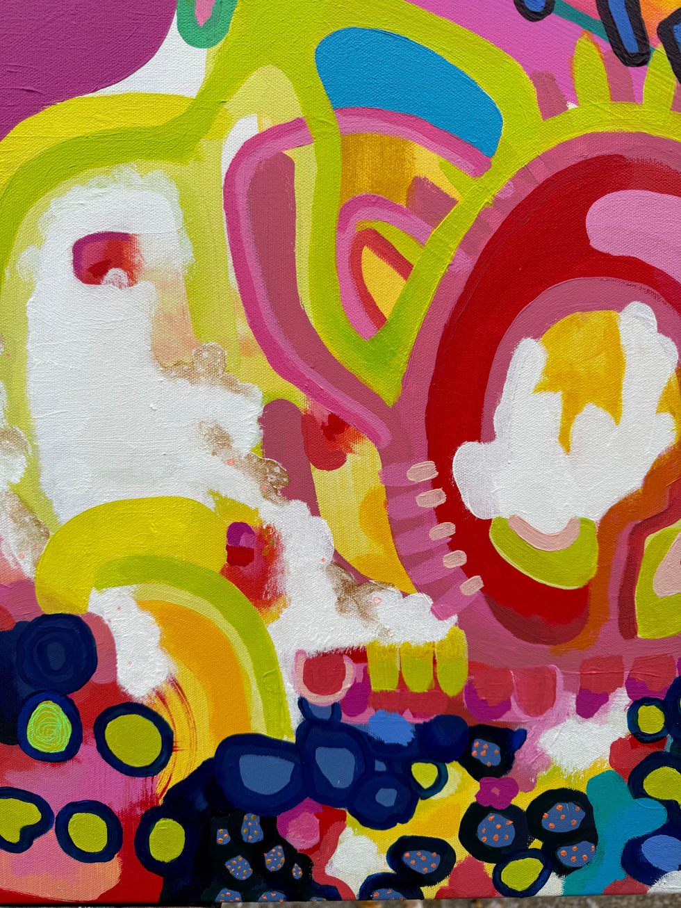 Abstract acrylic on canvas commission painting detail