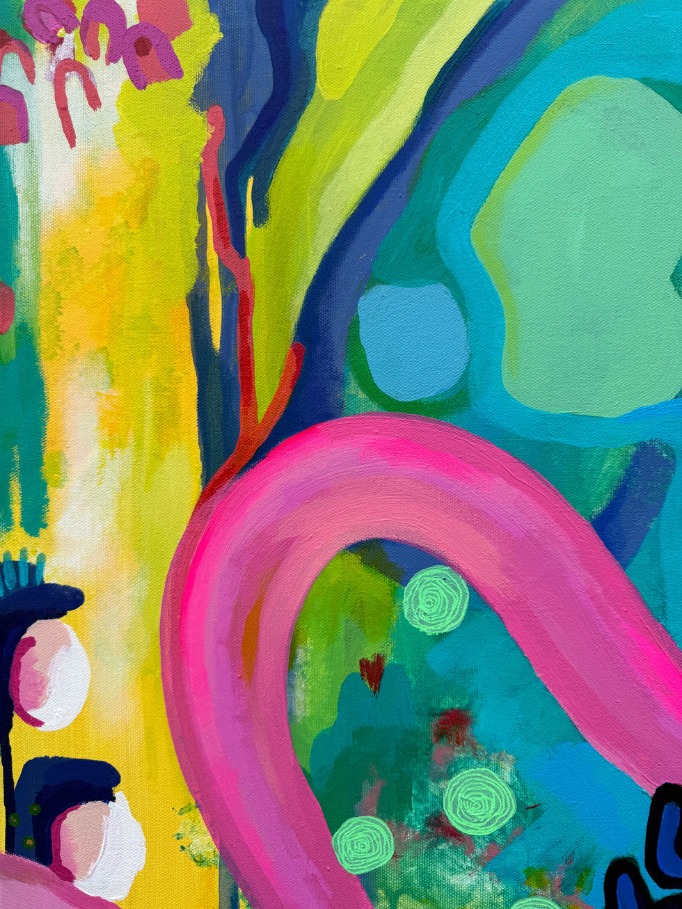 Abstract acrylic on canvas commission painting detail