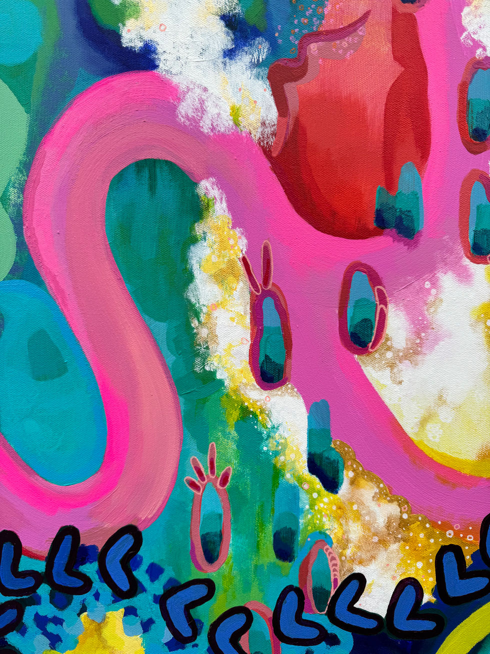 Abstract acrylic on canvas commission painting detail