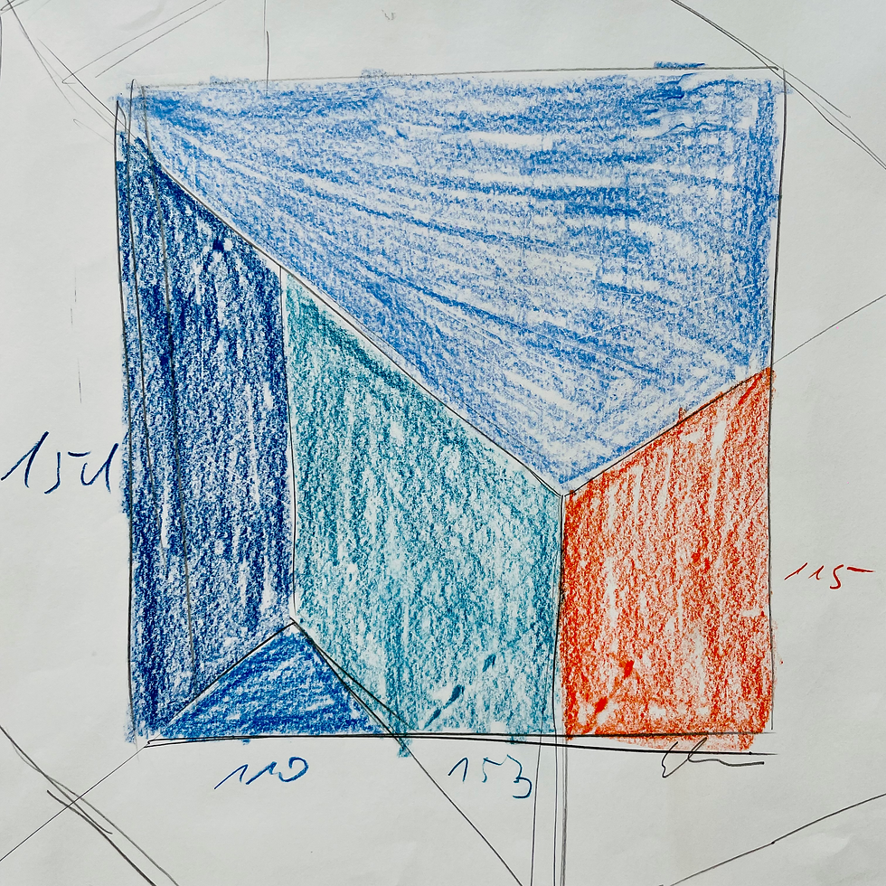 Skizze zu FARBRAUM Quadrate