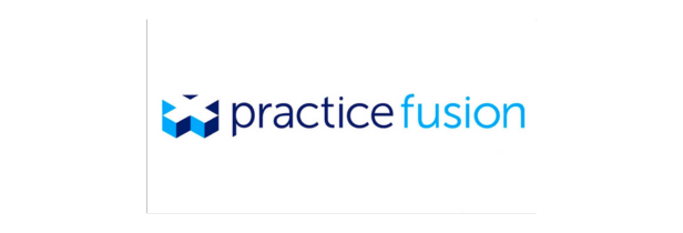 The Practice Fusion logo features a modern design with a blue gradient color scheme, representing innovation and connectivity in healthcare technology.