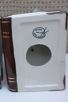 The Beadle character jug on book - Artone Pottery circa 1960