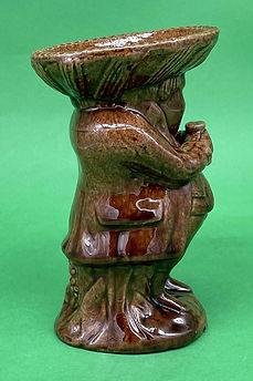 Snufftaker salt cellar Rockingham - Staffordshire circa 1880