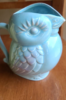 Owl toby jug blue - Dwight C. Holmes circa 1940
