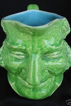 John Bull character jug large green - Sarreguemines circa 1905