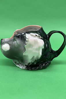Saint Bernard character jug milk black - Royal Bayreuth circa 1920