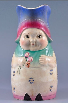 Dutch Girl toby jug white - Kuznetsov Factory circa 1920