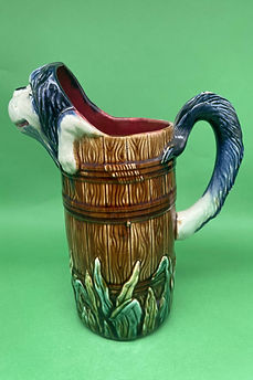 Spaniel in Barrel toby jug - Orchies circa 1910