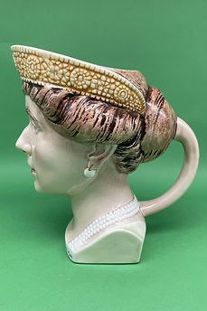 Maria Queen of Romania character jug - Sarreguemines circa 1910