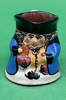 Squat Toby jug small blue - Bovey Tracey Art Pottery circa 1930