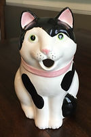 Cat with Pink Ribbon toby jug - Fitz and Floyd 1983