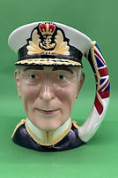 Admiral of the Fleet Earl Mountbatten of Burma character jug - Franklin Porcelain 1984