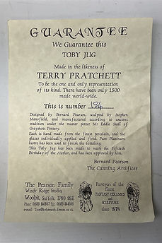 Terry Pratchett character jug - Grayshott Pottery 1998