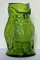 Huntsman toby jug green glass - Kanawha Glass circa 1970