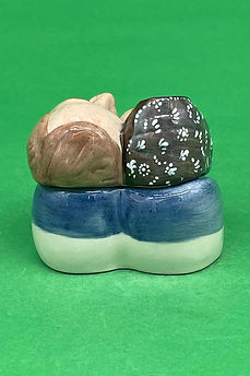 William & Catherine face pot prototype blue color trial - Kevin Francis 2012