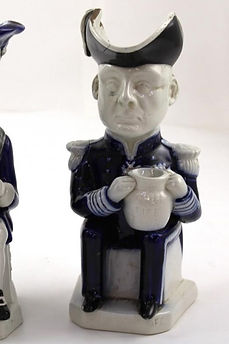 Admiral John Jellicoe toby jug blue and white - A. J. Wilkinson 1915