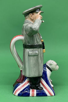 Standing Churchill toby jug gray overcoat- Kevin Francis Ceramics 1992