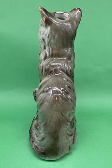 Cat medium grey majolica toby jug - Saint-Clement circa 1910