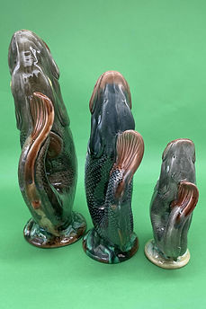 Gurgling Fish toby jug extra large majolica - Staffordshire circa 1900
