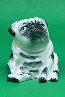 Pug face pot black and white - Kevin Francis circa 2011