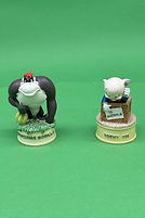 Gruesome Gorilla & Porky Pig thimbles - Lenox China 1998