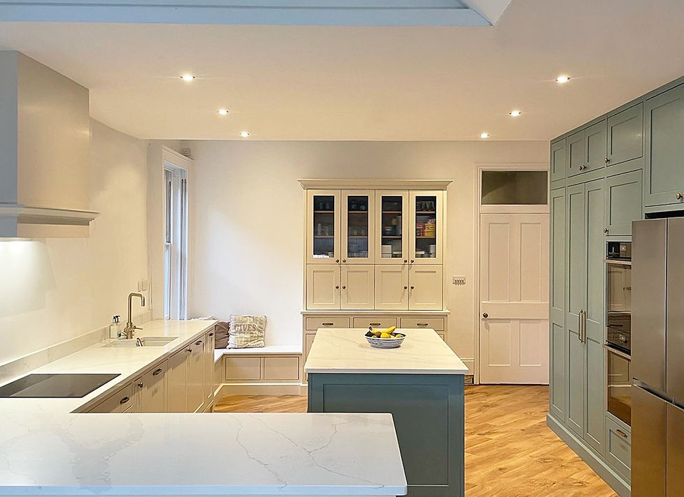 Handcrafted Fitted Kitchen with Island and Bench Seat