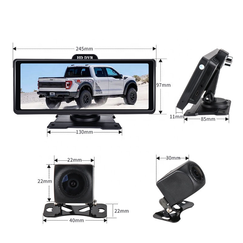 Thumbnail: 11 Inch Touch Screen Car Portable Wireless CarPlay 10.26 Inch with Dashcam