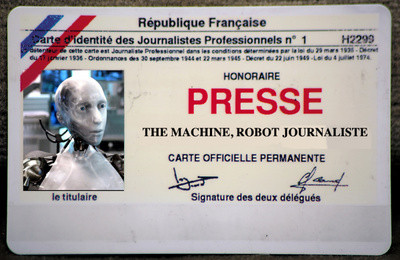 Carte de presse factice pour robot