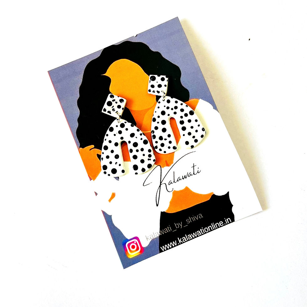 Handmade Polka Dots Drop Earrings