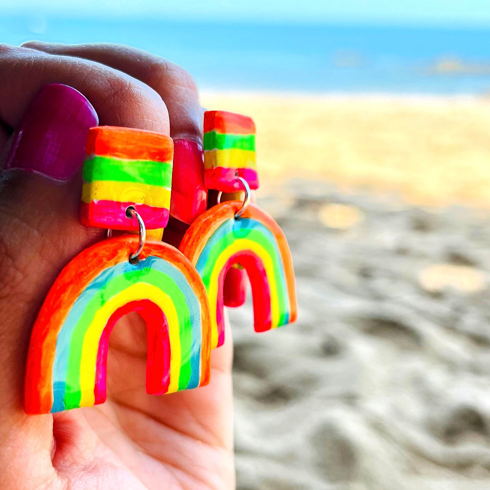 Rainbow Handmade Drop Earrings