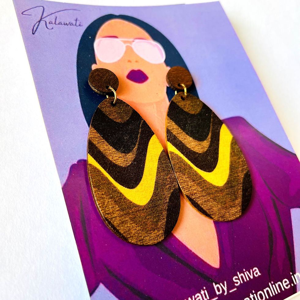 Thumbnail: Wooden Drop Earrings 