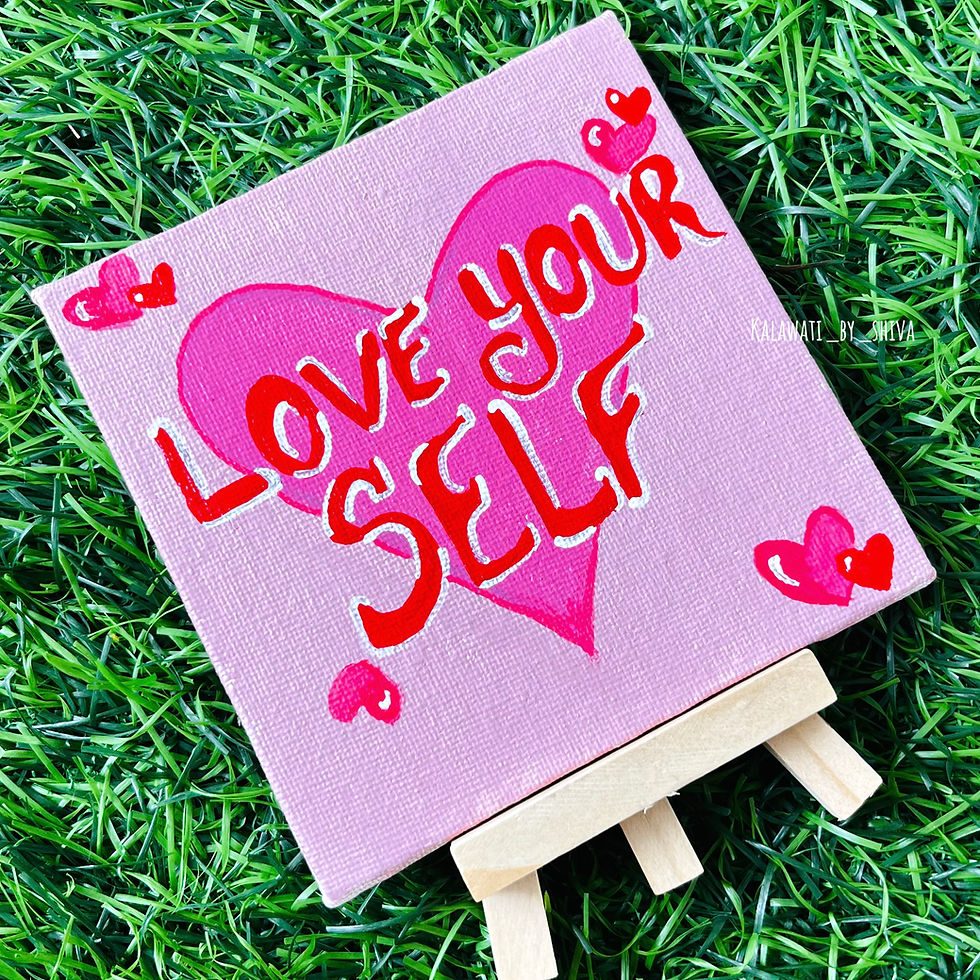 Thumbnail: Love Yourself Mini Canvas – Handmade Motivational Wall Art