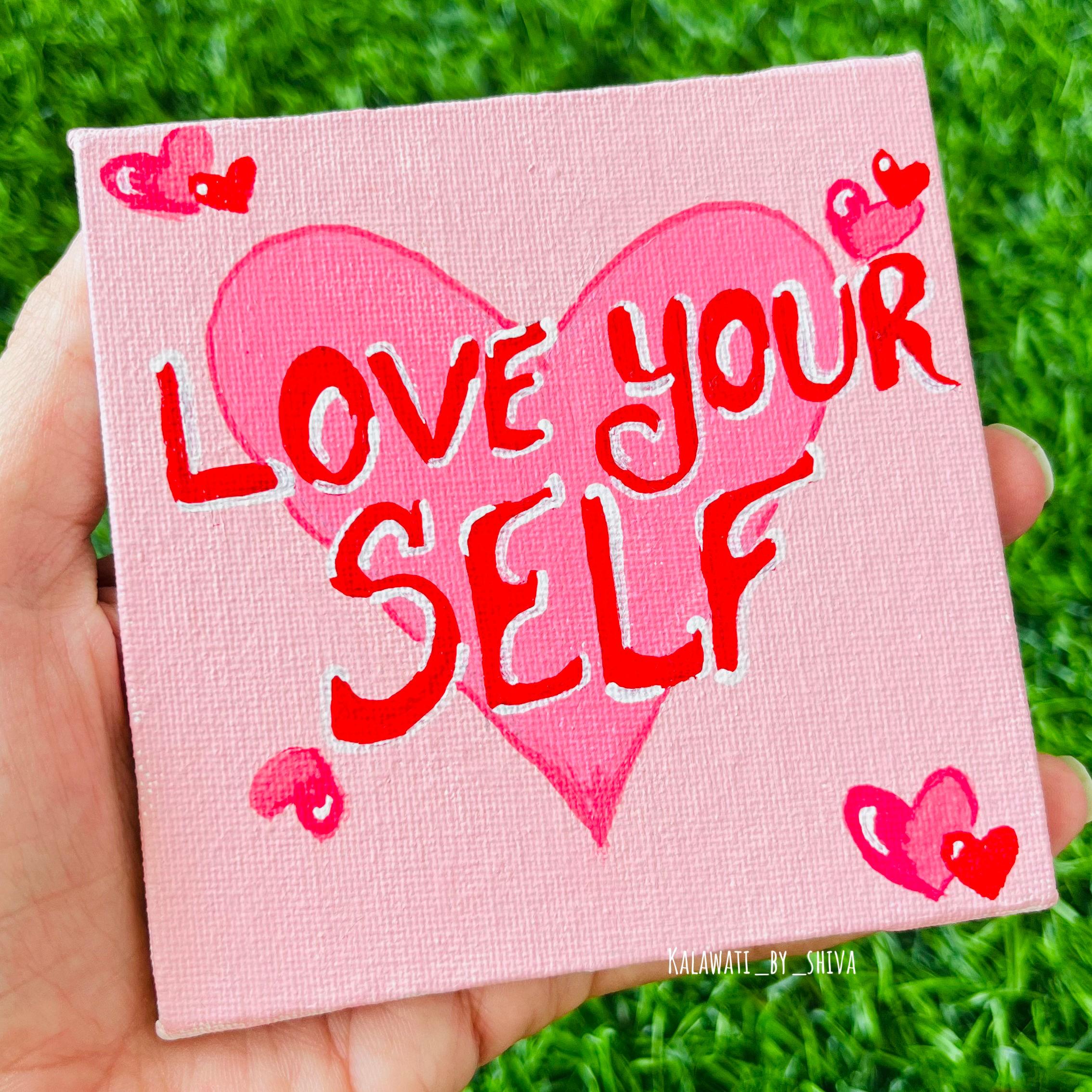 Love Yourself Mini Canvas – Handmade Motivational Wall Art