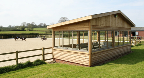 MBE Group designs and builds external viewing areas that combine comfort with durability. From simple covered shelters to bespoke timber structures with seating, we create spaces that allow spectators to enjoy events in all weather conditions. Our external viewing areas can be tailored to suit your arena or yard, providing practical and stylish solutions for trainers, riders, and visitors alike.