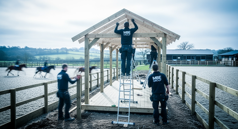 MBE Group designs and builds external viewing areas that combine comfort with durability. From simple covered shelters to bespoke timber structures with seating, we create spaces that allow spectators to enjoy events in all weather conditions. Our external viewing areas can be tailored to suit your arena or yard, providing practical and stylish solutions for trainers, riders, and visitors alike.