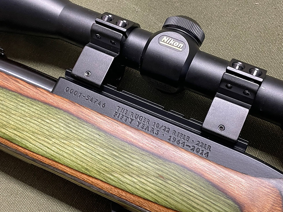 Thumbnail: USED Ruger 10/22 50th Ann. .22LR Semi-Auto Rifle Green Mountain Laminate w/Nikon