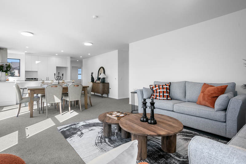 Bright open plan lounge Villa 107 Longridge Country Estate Paeroa