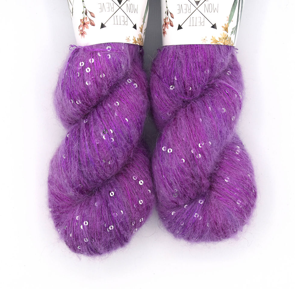 Miniature : Magenta Galactiqua, 35% Alpaca 20% Soie 10% Merinos 20% Nylon 15% Polyam