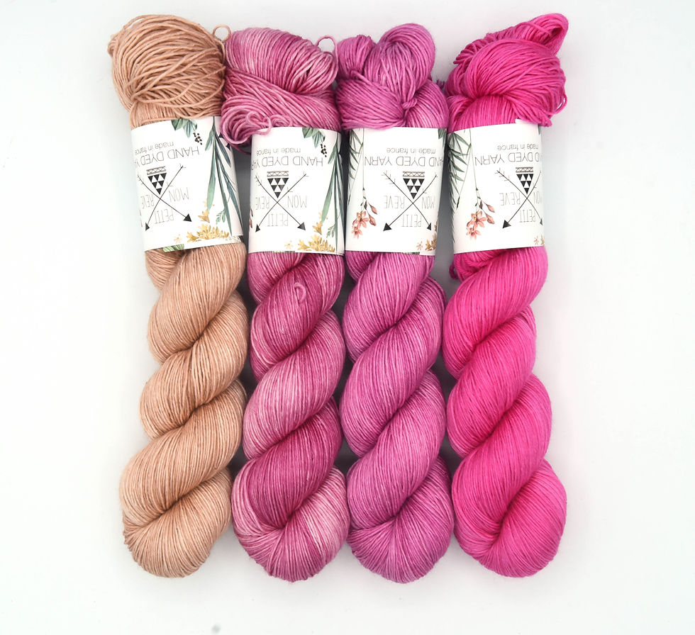 Miniaturbild: Pink Punch, 80% Merinos, 20% Soie