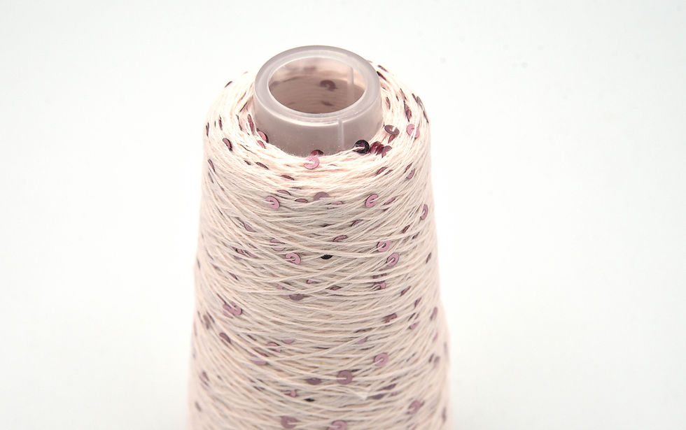 Miniature : Rose, Fil Coton Paillettes
