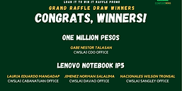 GRAND RAFFLE DRAW WINNERS - CONGRATULATIONS! 