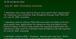 2ND QUARTER ADVANCE DIVIDEND DISTRIBUTION at 3.5% dividend rate