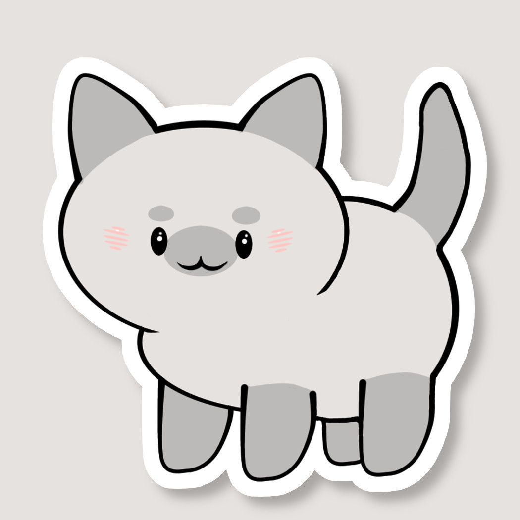 Kawaii Siamese Cat Sticker